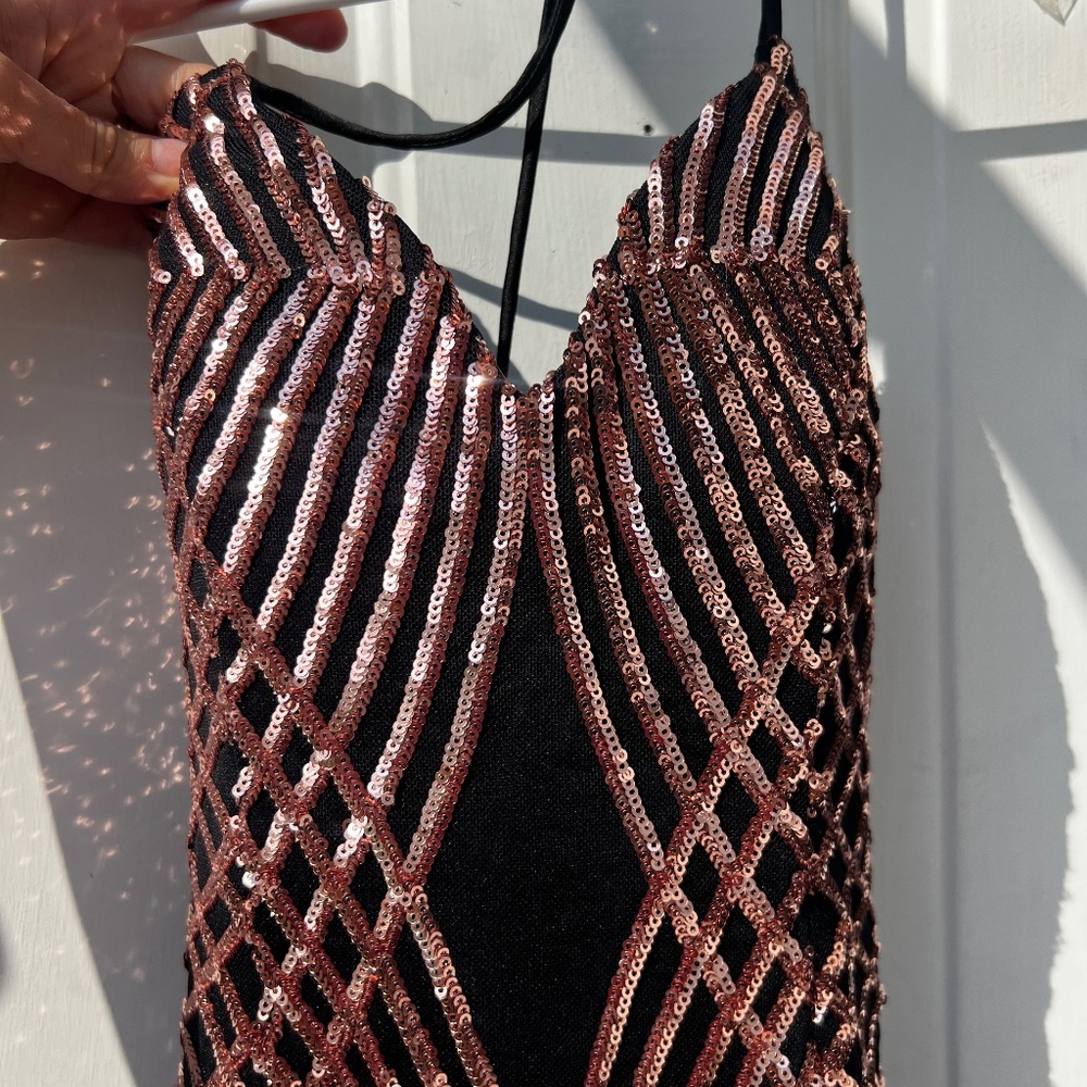 ROSE GOLD BLACK DRESS